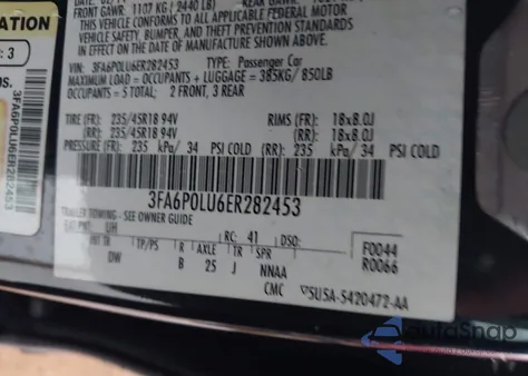 2014 Ford Fusion Hybrid Se from USA, damaged, VIN 3FA6P0LU6ER282453